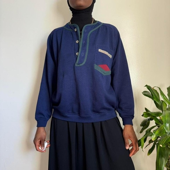 Vintage 90s Gitano Global Future Henley Sweatshirt size M - Picture 3 of 7